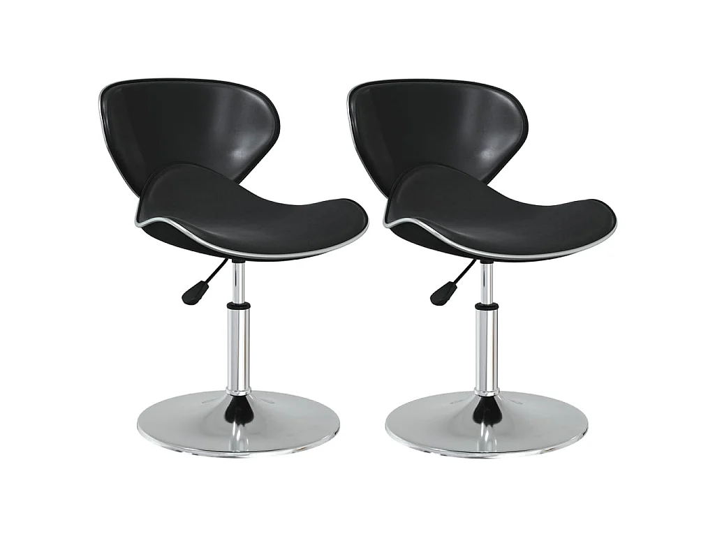 Eetkamerstoelen 2 st kunstleer zwart