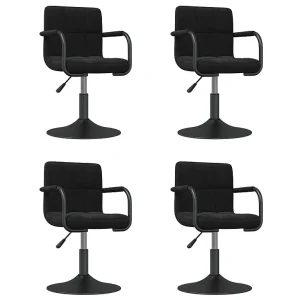 Eetkamerstoelen draaibaar 4 st fluweel zwart Eetkamerstoelen draaibaar 4 st fluweel zwart