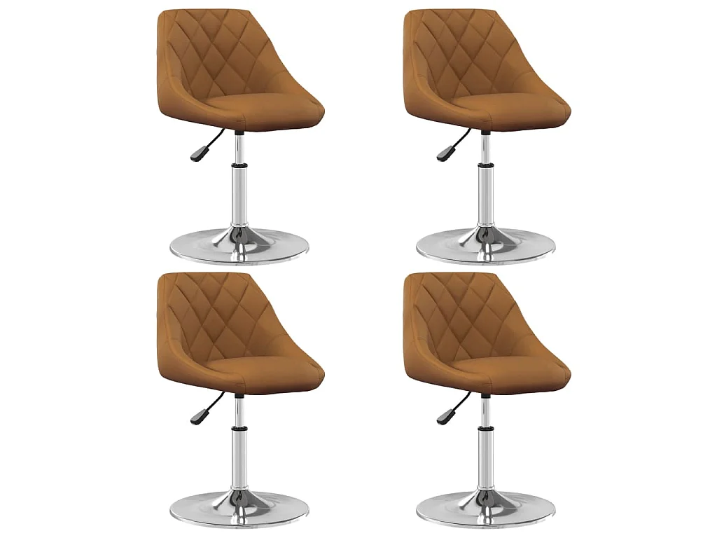 Eetkamerstoelen draaibaar 4 st fluweel bruin