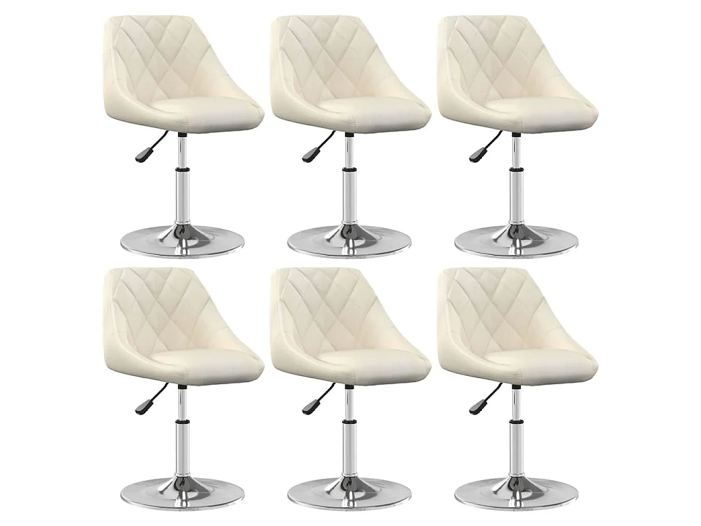 Eetkamerstoelen draaibaar 6 st fluweel crèmekleurig