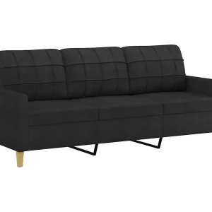 Driezitsbank 180 cm stof zwart Driezitsbank 180 cm stof zwart