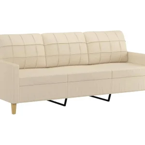 Driezitsbank 180 cm stof crèmekleurig Driezitsbank 180 cm stof crèmekleurig