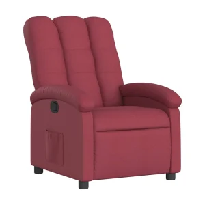 Fauteuil verstelbaar stof wijnrood