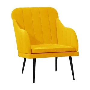 Fauteuil 63x76x80 cm fluweel geel Fauteuil 63x76x80 cm fluweel geel