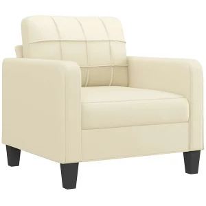 Fauteuil 60 cm kunstleer crèmekleurig Fauteuil 60 cm kunstleer crèmekleurig
