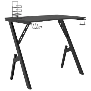 Gamingbureau met Y-vormige poten 90x60x75 cm zwart Gamingbureau met Y-vormige poten 90x60x75 cm zwart