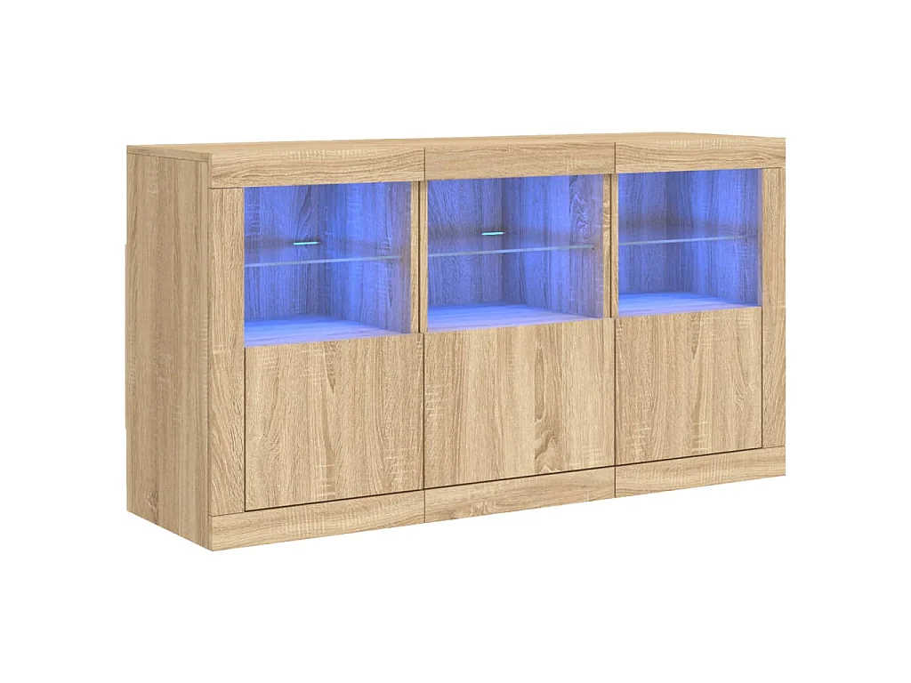 Dressoir met LED-verlichting 123x37x67 cm sonoma eikenkleurig