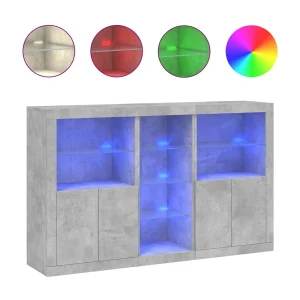 Dressoir met LED-verlichting 162x37x100 cm betongrijs Dressoir met LED-verlichting 162x37x100 cm betongrijs