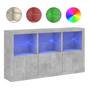 Dressoir met LED-verlichting 181,5x37x100 cm betongrijs Dressoir met LED-verlichting 181,5x37x100 cm betongrijs