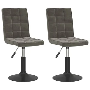 Eetkamerstoelen draaibaar 2 st fluweel donkergrijs Eetkamerstoelen draaibaar 2 st fluweel donkergrijs