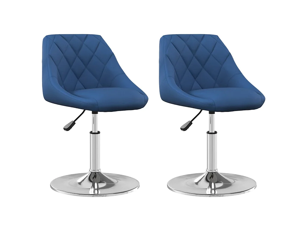 Eetkamerstoelen draaibaar 2 st fluweel blauw
