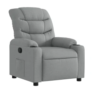 Fauteuil verstelbaar stof lichtgrijs Fauteuil verstelbaar stof lichtgrijs