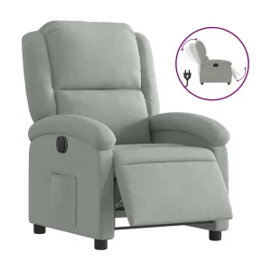 Fauteuil elektrisch verstelbaar stof lichtgrijs Fauteuil elektrisch verstelbaar stof lichtgrijs