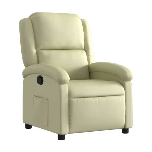 Fauteuil echt leer crèmekleurig Fauteuil echt leer crèmekleurig