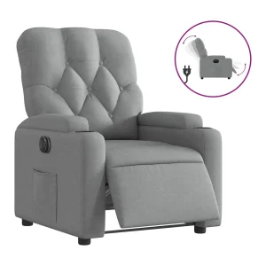 Fauteuil elektrisch verstelbaar stof lichtgrijs Fauteuil elektrisch verstelbaar stof lichtgrijs