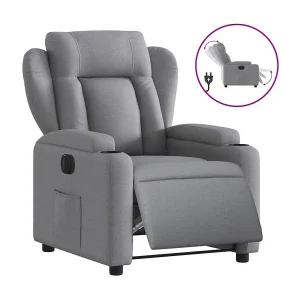 Fauteuil elektrisch verstelbaar stof lichtgrijs Fauteuil elektrisch verstelbaar stof lichtgrijs