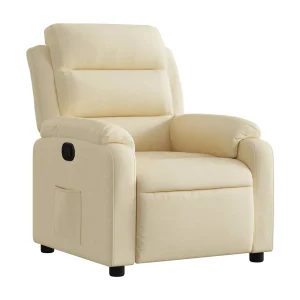 Fauteuil verstelbaar stof crèmekleurig