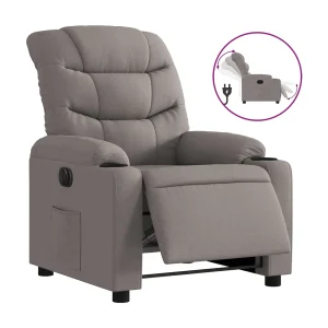 Fauteuil verstelbaar elektrisch stof taupe Fauteuil verstelbaar elektrisch stof taupe