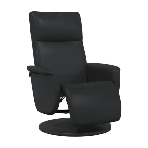Fauteuil verstelbaar met voetensteun kunstleer zwart