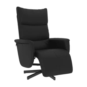 Fauteuil verstelbaar met voetensteun kunstleer zwart