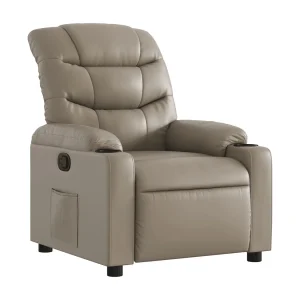 Fauteuil verstelbaar kunstleer cappuccinokleurig Fauteuil verstelbaar kunstleer cappuccinokleurig
