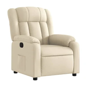 Fauteuil verstelbaar stof crèmekleurig Fauteuil verstelbaar stof crèmekleurig