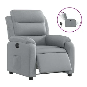 Fauteuil elektrisch verstelbaar stof lichtgrijs Fauteuil elektrisch verstelbaar stof lichtgrijs
