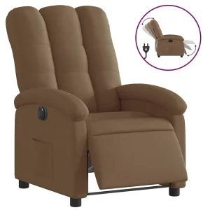 Fauteuil verstelbaar elektrisch stof bruin Fauteuil verstelbaar elektrisch stof bruin