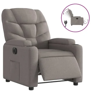 Fauteuil verstelbaar elektrisch stof taupe Fauteuil verstelbaar elektrisch stof taupe