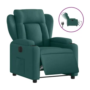 Fauteuil verstelbaar elektrisch stof donkergroen Fauteuil verstelbaar elektrisch stof donkergroen