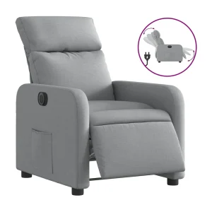 Fauteuil elektrisch verstelbaar stof lichtgrijs Fauteuil elektrisch verstelbaar stof lichtgrijs