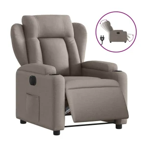 Fauteuil verstelbaar elektrisch stof taupe Fauteuil verstelbaar elektrisch stof taupe