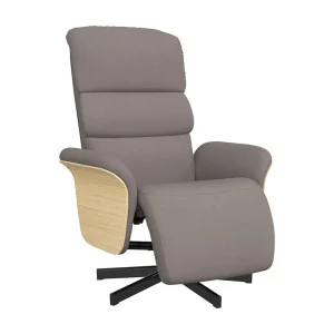 Fauteuil verstelbaar met voetensteun stof taupe