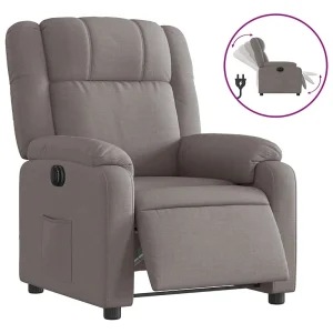 Fauteuil verstelbaar elektrisch stof taupe Fauteuil verstelbaar elektrisch stof taupe