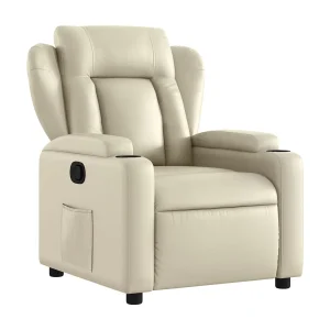 Fauteuil verstelbaar kunstleer crèmekleurig Fauteuil verstelbaar kunstleer crèmekleurig