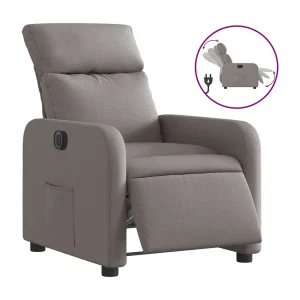 Fauteuil verstelbaar elektrisch stof taupe Fauteuil verstelbaar elektrisch stof taupe