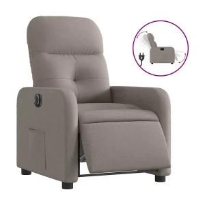 Fauteuil verstelbaar elektrisch stof taupe Fauteuil verstelbaar elektrisch stof taupe
