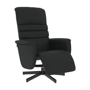 Fauteuil verstelbaar met voetensteun kunstleer zwart