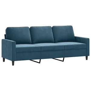 Driezitsbank 180 cm fluweel blauw Driezitsbank 180 cm fluweel blauw