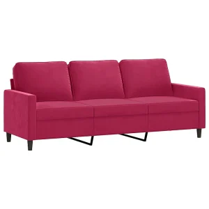 Driezitsbank 180 cm fluweel wijnrood Driezitsbank 180 cm fluweel wijnrood