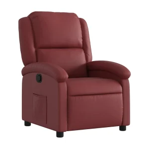 Fauteuil verstelbaar kunstleer wijnrood