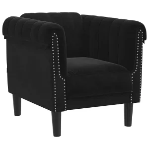 Fauteuil fluweel zwart Fauteuil fluweel zwart