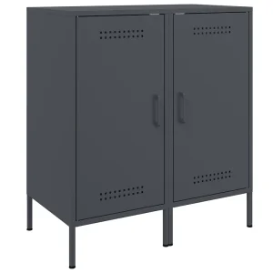 Dressoirs 2 st 36x39x79 cm staal antracietkleurig Dressoirs 2 st 36x39x79 cm staal antracietkleurig