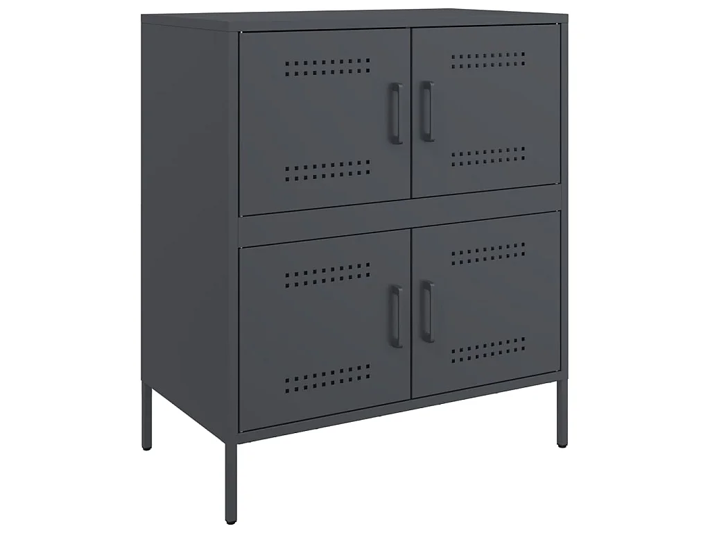 Dressoir 68x39x79 cm staal antracietkleurig