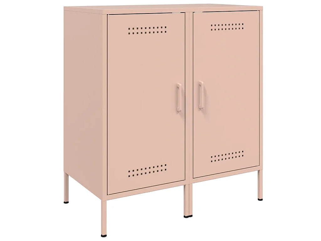 Dressoirs 2 st 36x39x79 cm staal roze