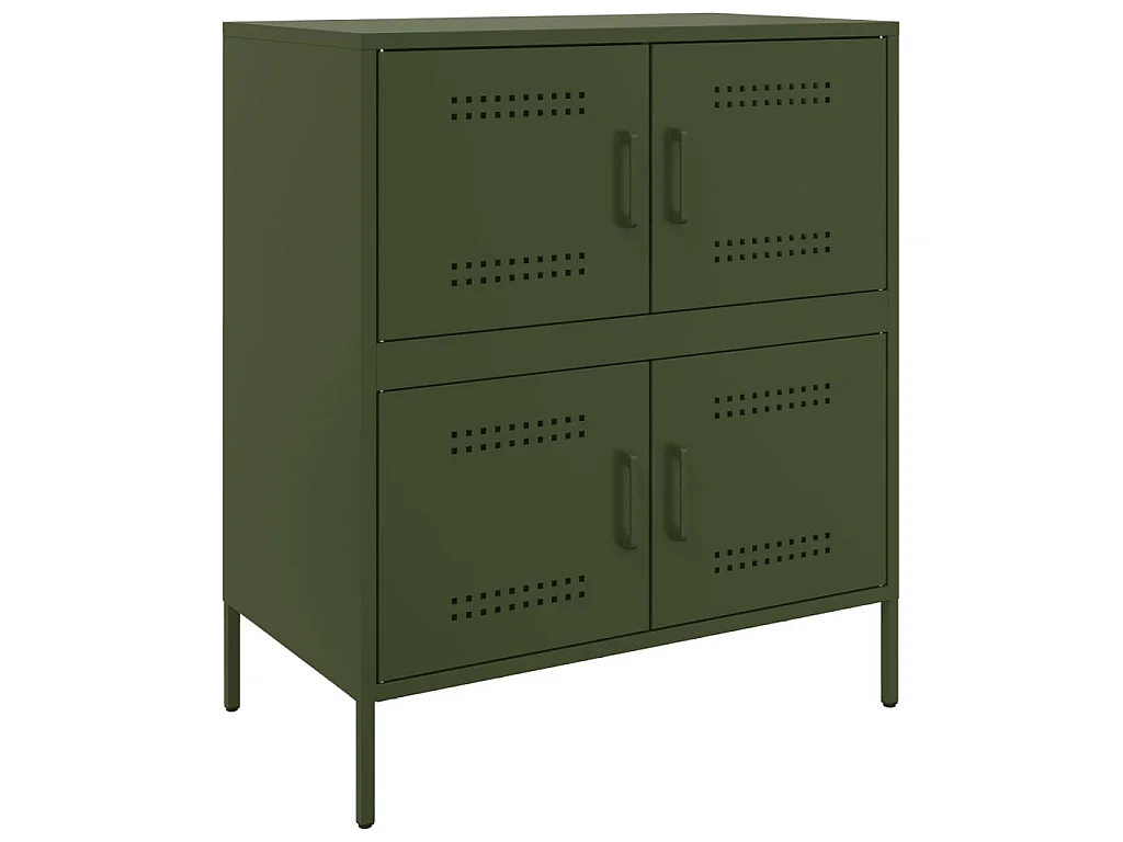 Dressoir 68x39x79 cm staal olijfgroen