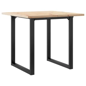 Eettafel O-frame 80x80x75,5 cm massief grenenhout en staal
