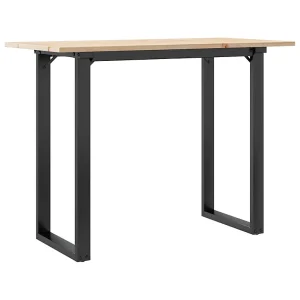Eettafel O-frame 100x50x75 cm massief grenenhout en staal