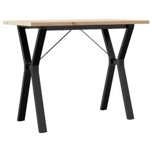 Eettafel Y-frame 100x50x75,5 cm massief grenenhout en staal Eettafel Y-frame 100x50x75,5 cm massief grenenhout en staal