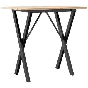 Eettafel X-frame 80x50x75 cm massief grenenhout en staal Eettafel X-frame 80x50x75 cm massief grenenhout en staal